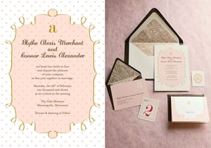 Image of Dots & Ribbons Wedding Invitation