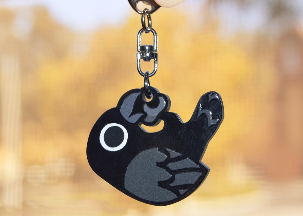 Image of Hanging Crow Charm - 1.5" Acrylic