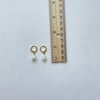 gold freshwater pearl huggie hoop earrings