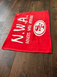 Image 2 of RED NWA RALLY TOWEL W/ WHITE LETTERING