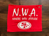 Image 1 of RED NWA RALLY TOWEL W/ WHITE LETTERING