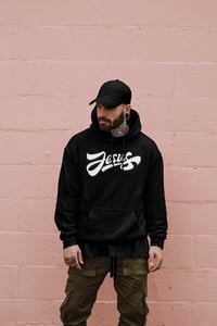 Image 1 of Hoodie with Black and White Jesus Logo