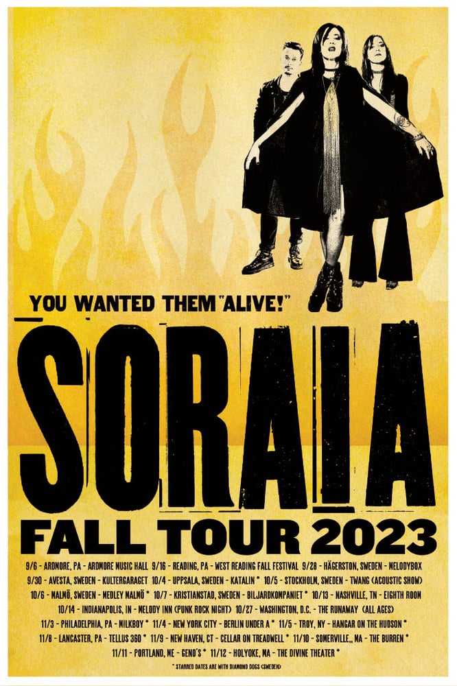 Image of 11" x 17" Soraia '23 Fall Tour Poster Print (created by David Landis)