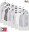 MsKitchen Clear Garment Bags Clothes Covers Protecting Dusts (Set of 12) 