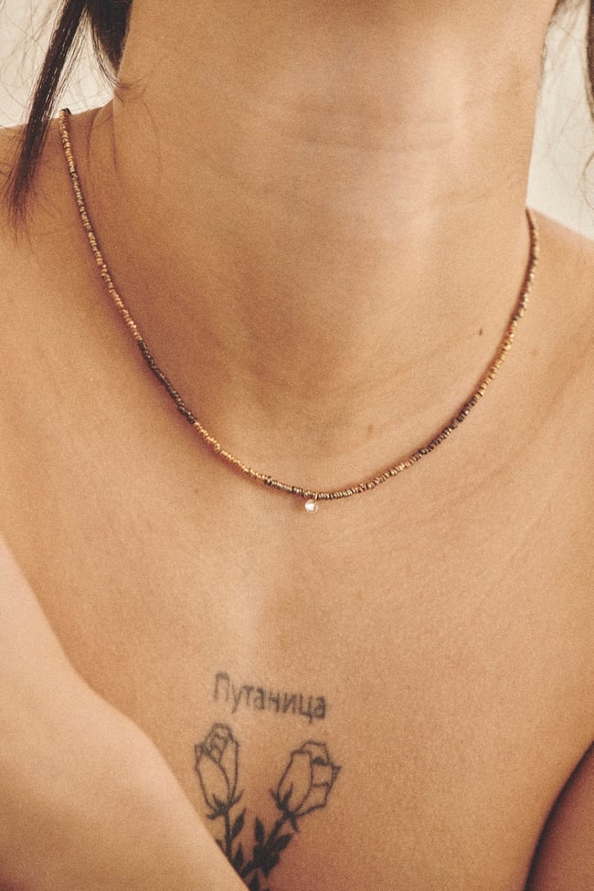 NEW CHOUCHOU COLLIER RHODOLITE 