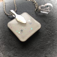 Image 3 of Fox and Moon Twilight Square Resin Pendant 