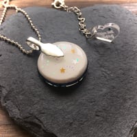 Image 3 of Raven and Moon Twilight Round Resin Pendant