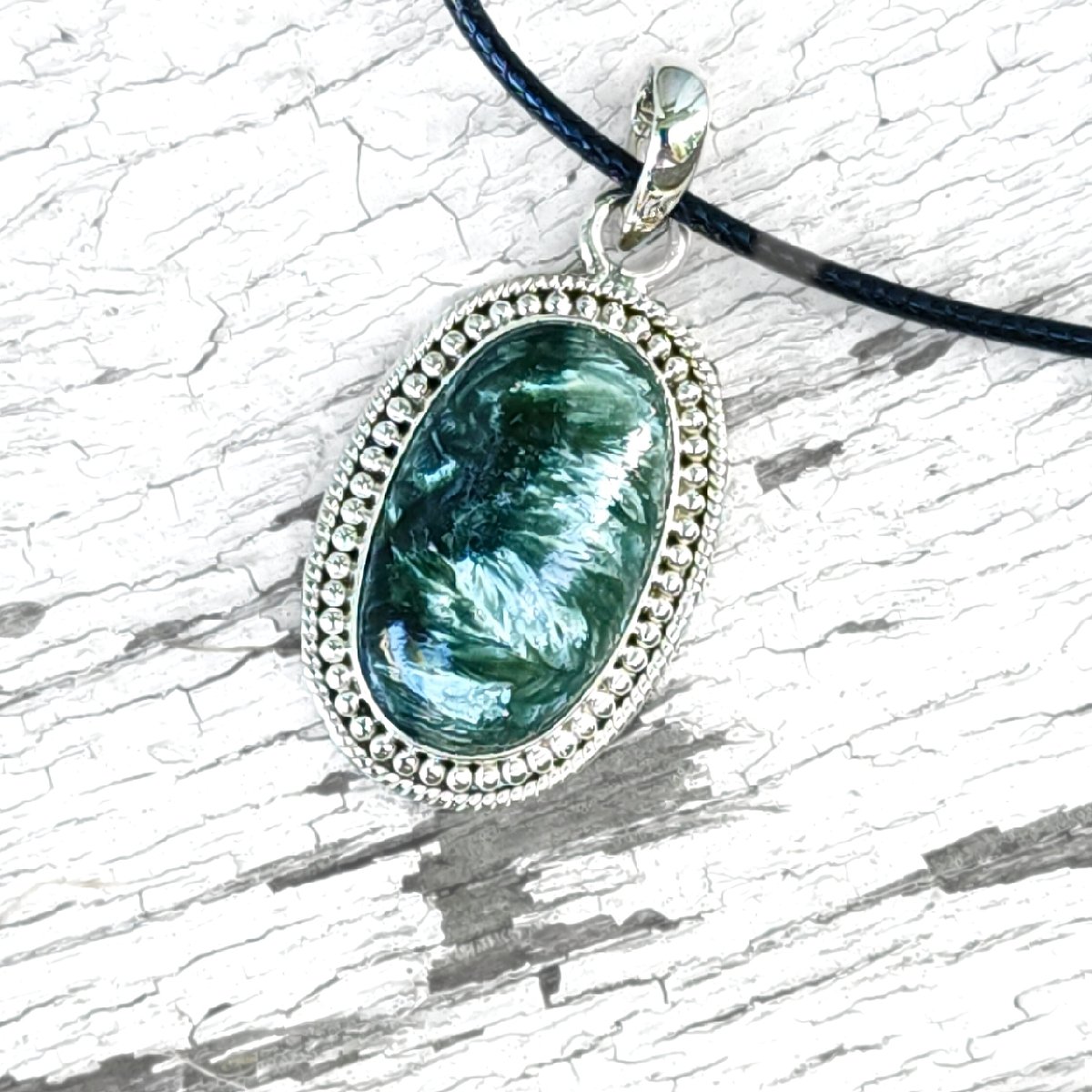 Image of Seraphina - Seraphinite Pendant in Sterling Silver