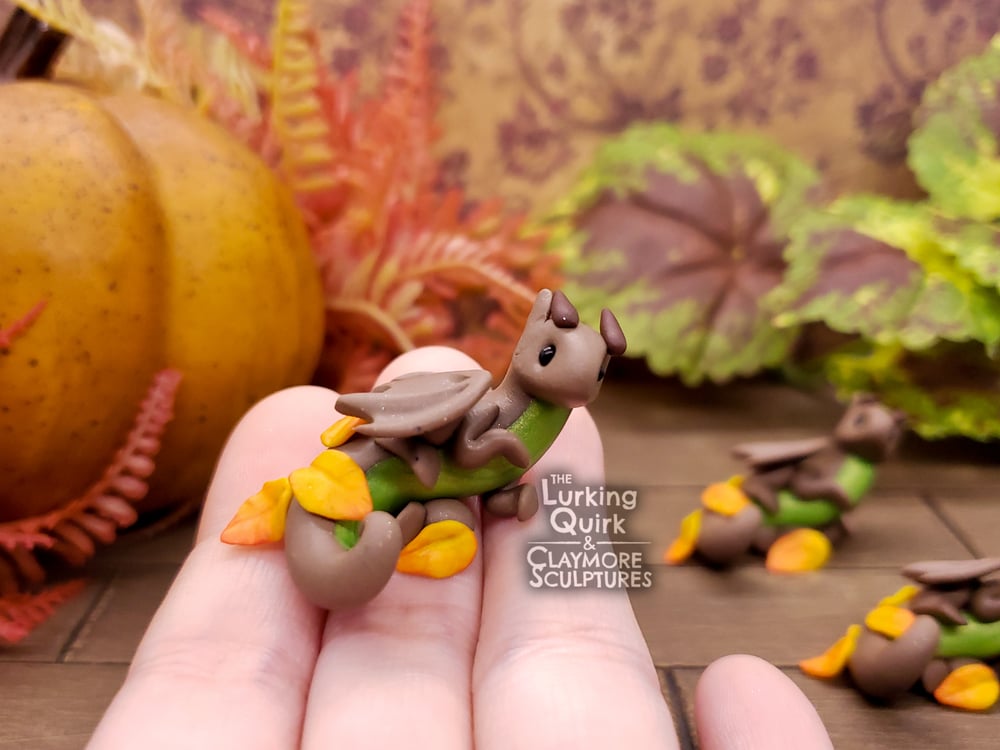 Mini Dragon in Autumn Leaves