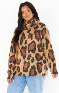 Image of Fatima Turtleneck Sweater ~ Cheetah Fever Knit