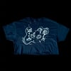 SPIDER NEBULA Hand-Painted Cropped Tee Size L Black