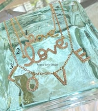 Image 1 of 14K diamond love necklace 