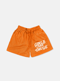 GIRLS ARE DRUGS® MESH SHORTS - ORANGE