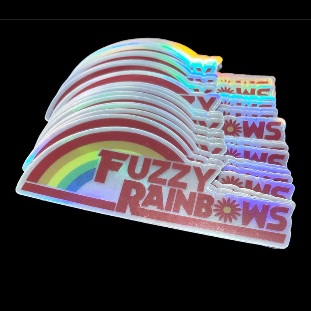 FUZZY RAINBOWS HOLOGRAPHIC STICKERS