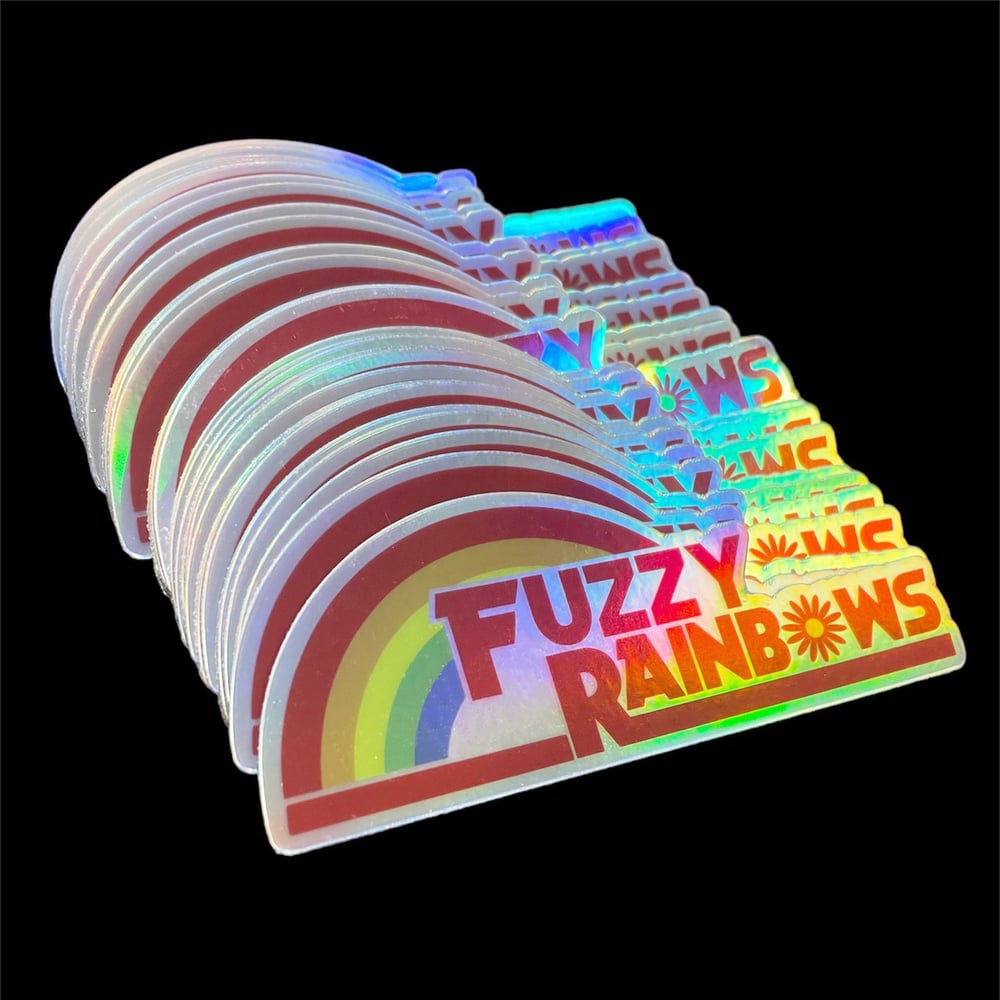 FUZZY RAINBOWS HOLOGRAPHIC STICKERS