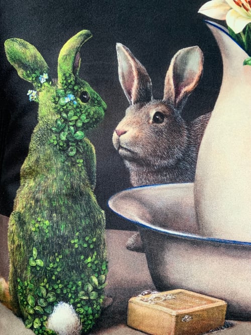 Image of Velvet Green Rabbit Cushion