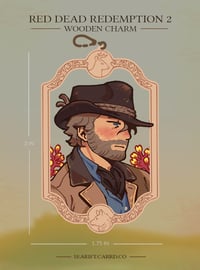 Image 2 of Arthur Portrait / RDR2 / Wood Charm