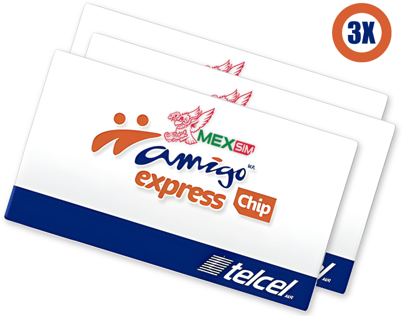 3X Telcel Sim Card MexSim