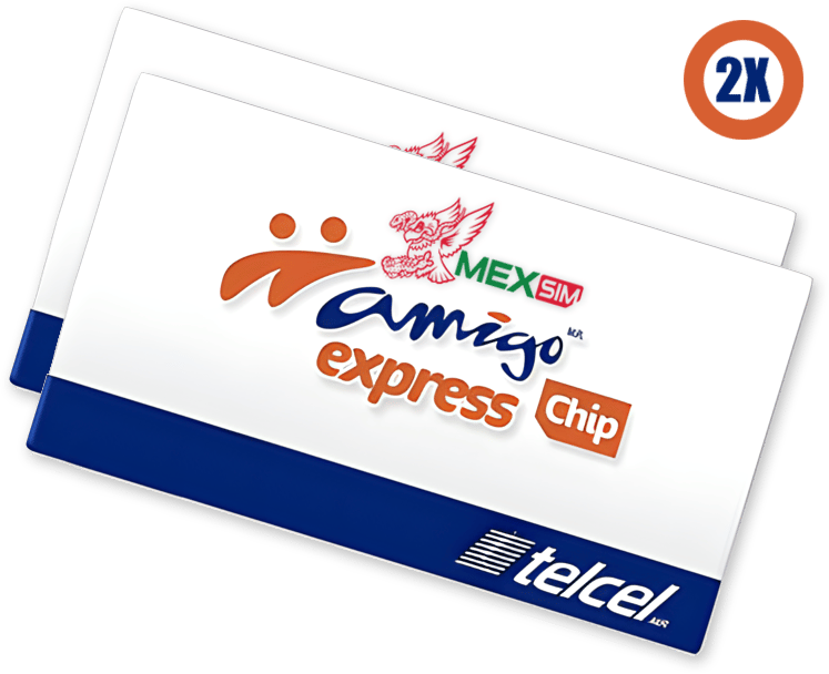 2X Telcel Sim Card MexSim