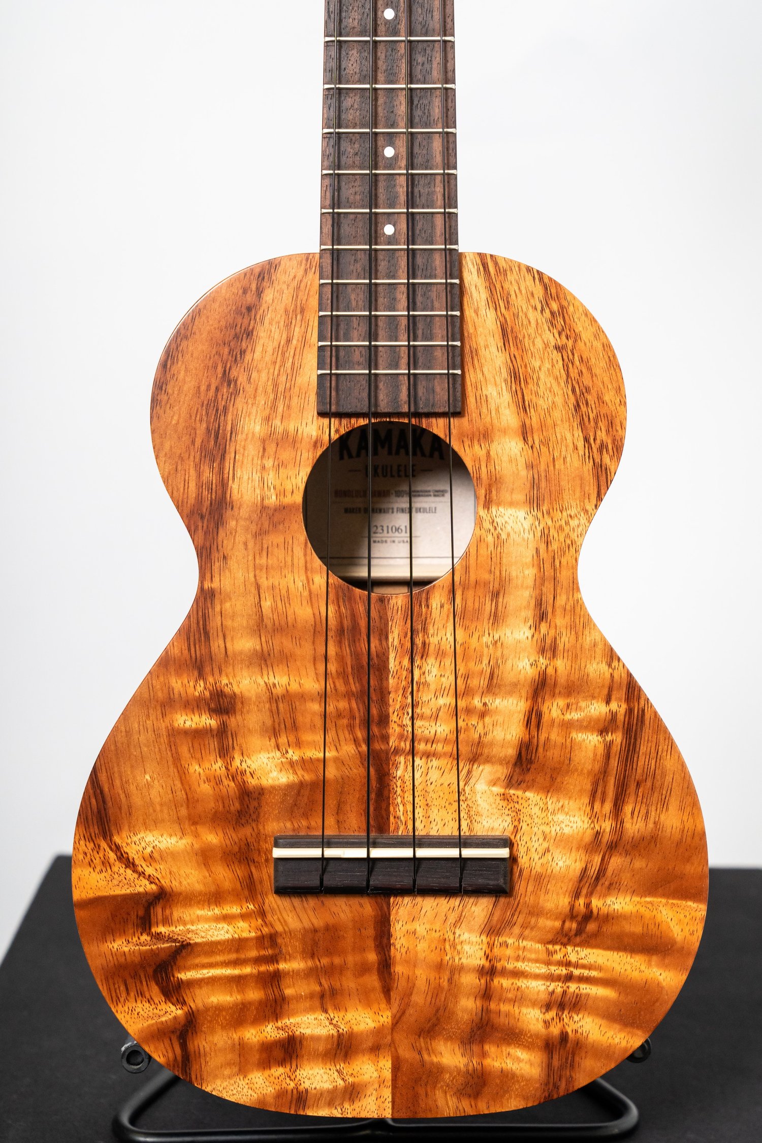 Image of Kamaka HF-2 Curly Koa Concert Satin #231061