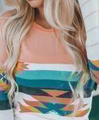 Image 3 of Peach haze aztec shirt
