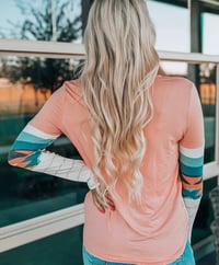 Image 4 of Peach haze aztec shirt