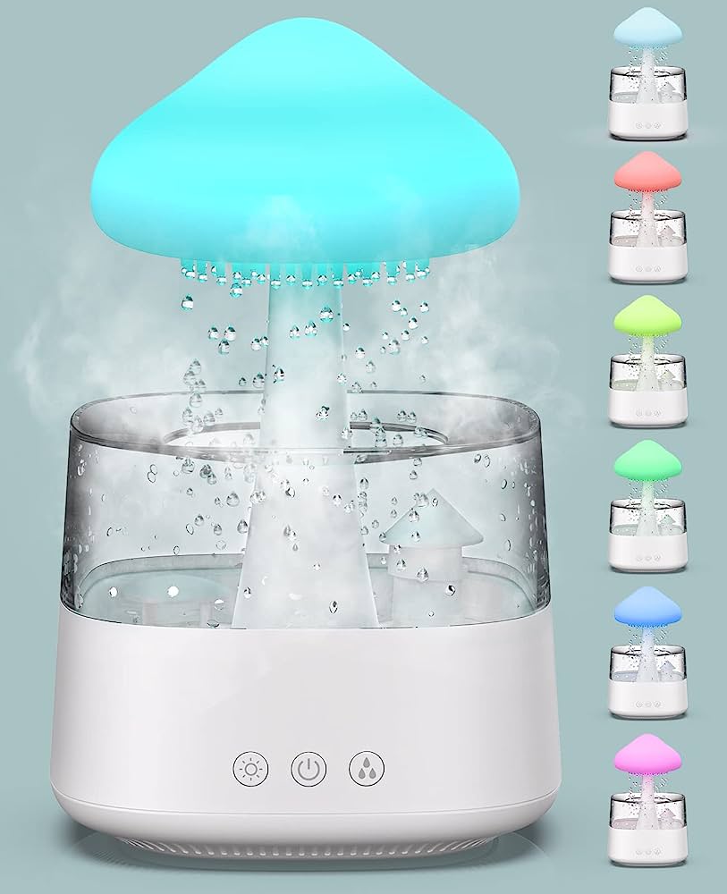 Image of 2023 most popular home use factory direct sale rain fall dropping night light function cloud humidif