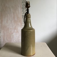 Image 4 of Vintage Stoneware Bottle Lamp Dark