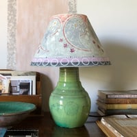 Image 1 of Antique Green Glazed Table Lamp.