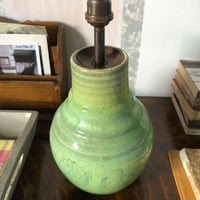 Image 3 of Antique Green Glazed Table Lamp.