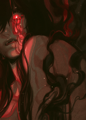 Bleeds Black, Cries red - Art Print