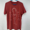 CAC T-shirt WHITE on RUST size Medium ONE OF A KIND