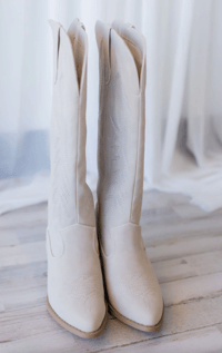 Image 2 of Sand Suede Tall Western Boots