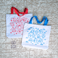 Image 1 of Devil and Angel Bear Tote Bags