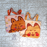 Image 1 of Eevee and Pikachu Tote Bags
