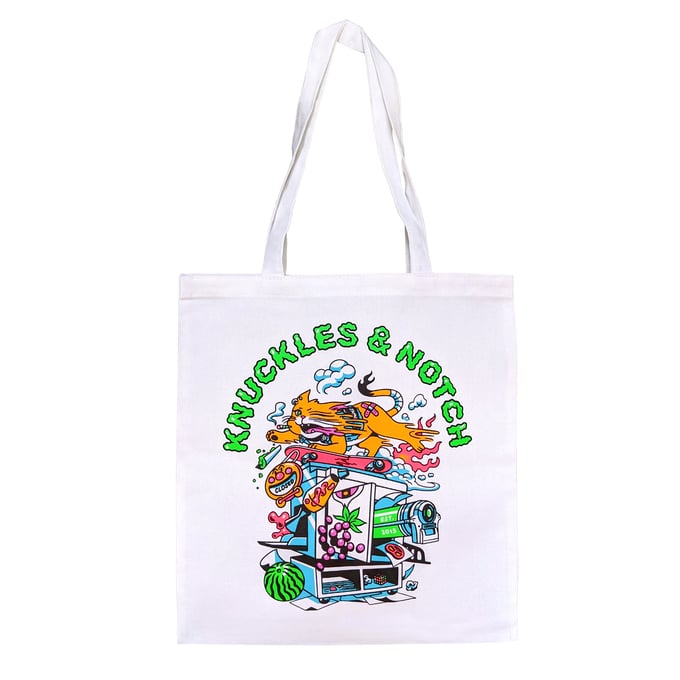 Image of Knuckles & Notch Silkscreen Tote Bag Featuring Summer Cute Cute (Studio Cat)