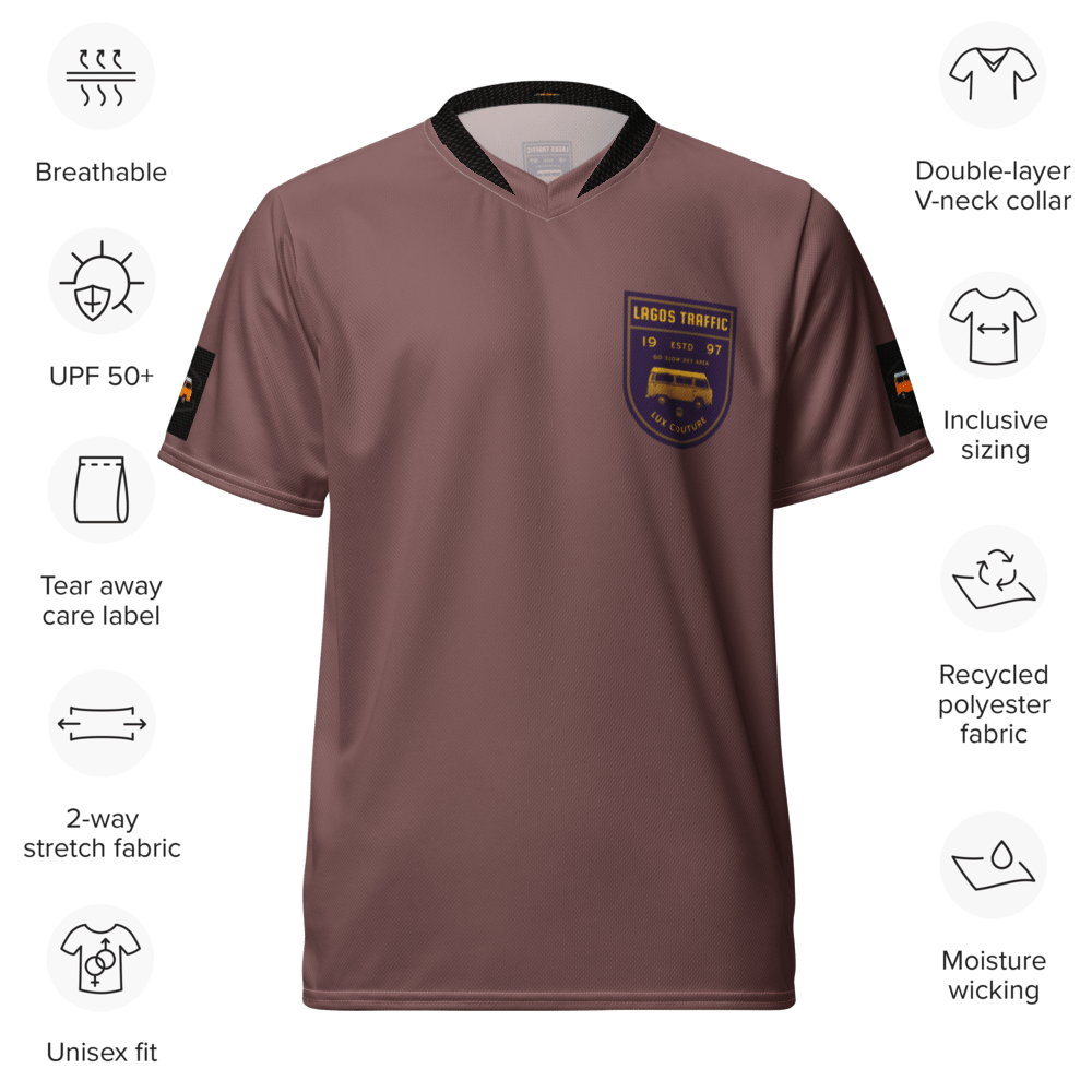 LIGHT WOOD - LTC PURPLE/GOLD CREST UNISEX V-NECK SPORTS JERSEY