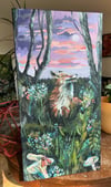 Moon Bath – Fox and the moon painting
