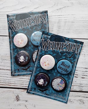 Image of Wednesday pin buttons set N1