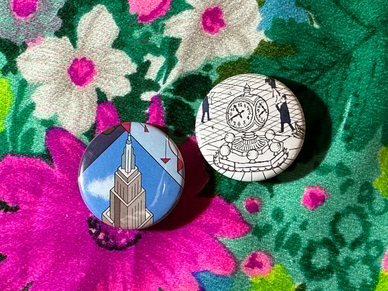 New York City Pinback Buttons Lot of 6 (Set B) Image 3