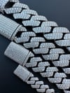 Cuban Link Prong Bracelet Iced Solid 925 Sterling Silver.