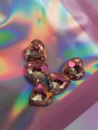Image 1 of Peach crystal heart