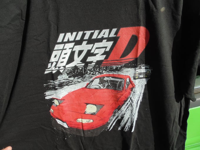 Image of Miata Initial D Tee Shirt, Black Short Sleeve