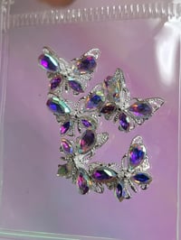 Image 1 of Dimond silver butterfly  AB