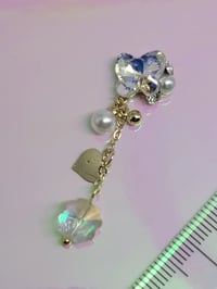 Image 4 of Clear crystal butterfly dangled 