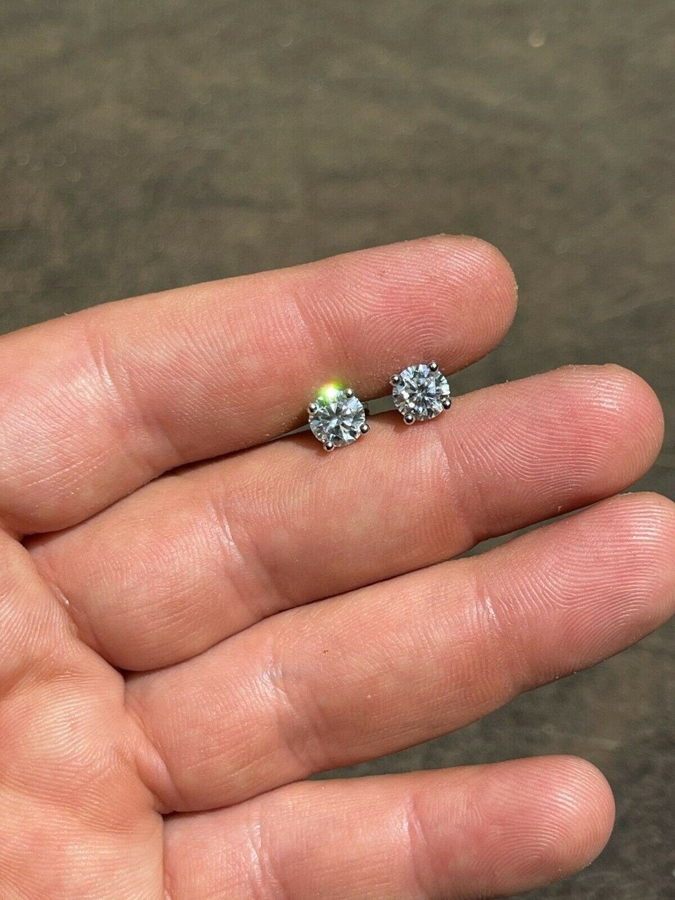 Moissanite Stud Earrings 1ct 5mm.