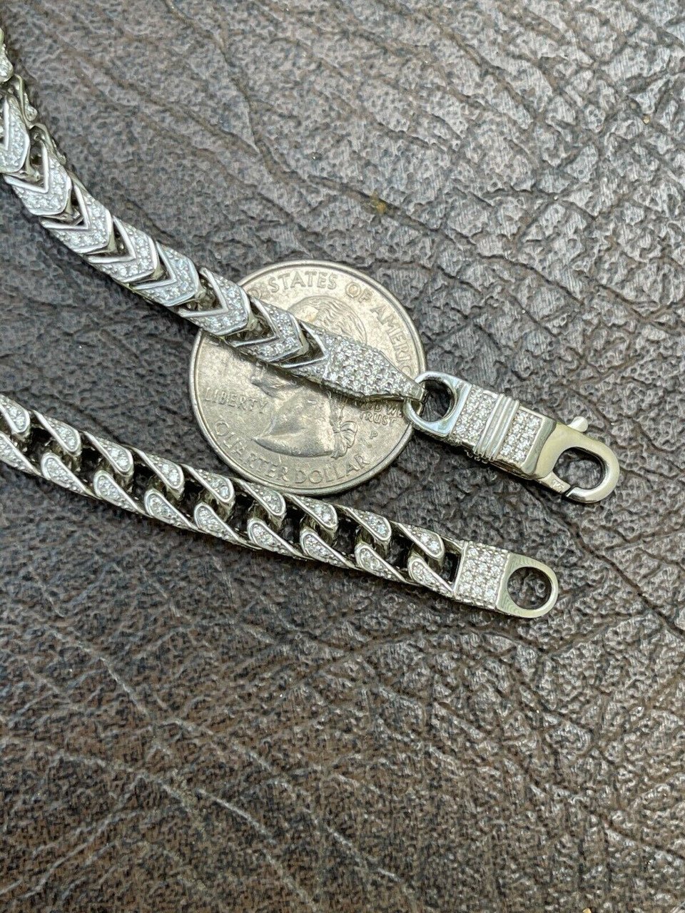 Real 925 Silver Men's Franco Bracelet ICED.