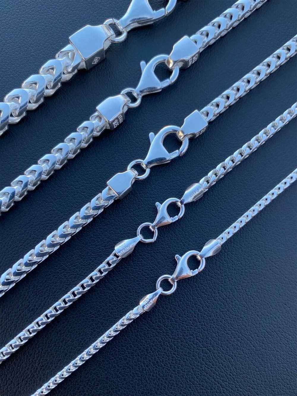 Real Solid 925 Sterling Silver Franco Chain 3mm Box Necklace 28 Inch
