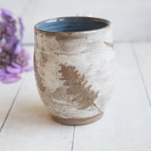 Image of Rustic Nature Mug, 13 oz. Handcrafted with Native Wild Fern Leaves, Made in USA