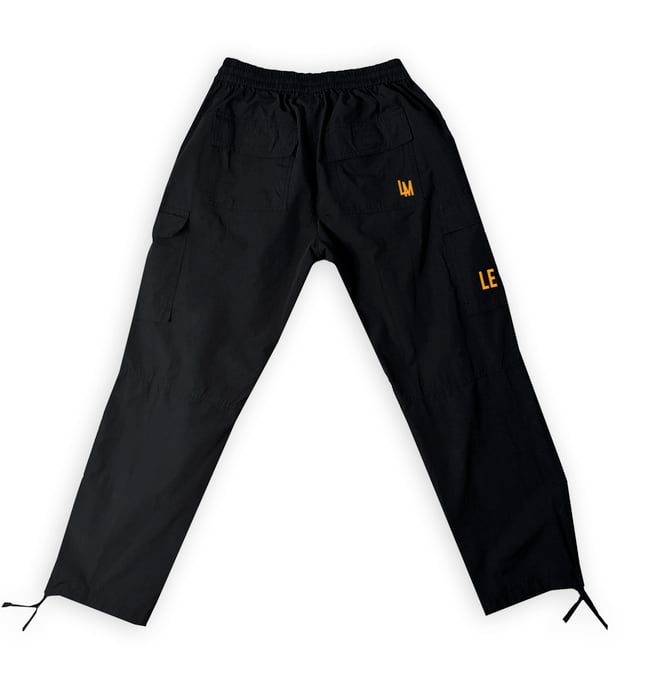 LE MUSE BLACK NYLON CARGO PANTS